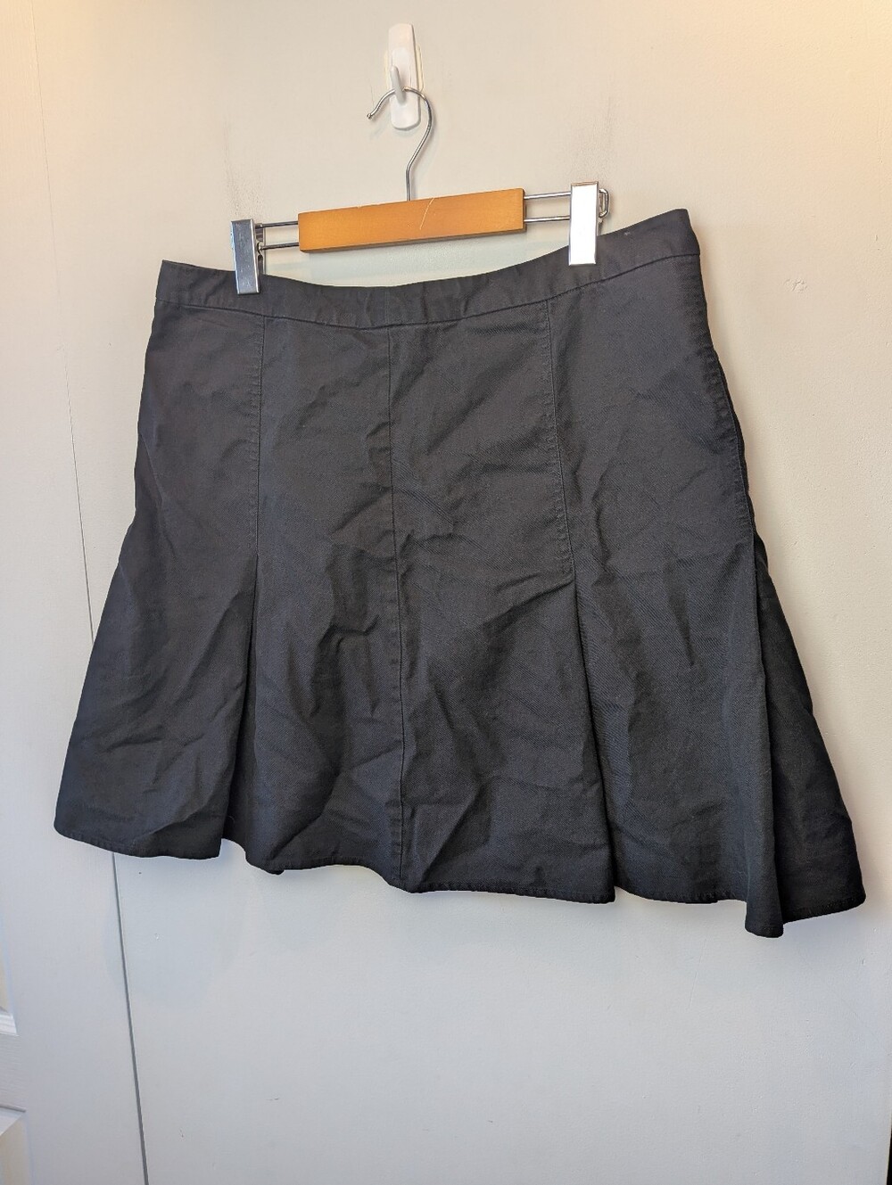 GAP Vintage Mini Skirt Black Size 14 Plus Size 100% Cotton Back Zipper